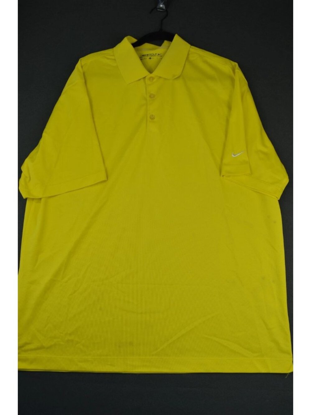 Nike Golf Mens Yellow Polo Shirt Dri-Fit Moisture Wicking Performance Size XL